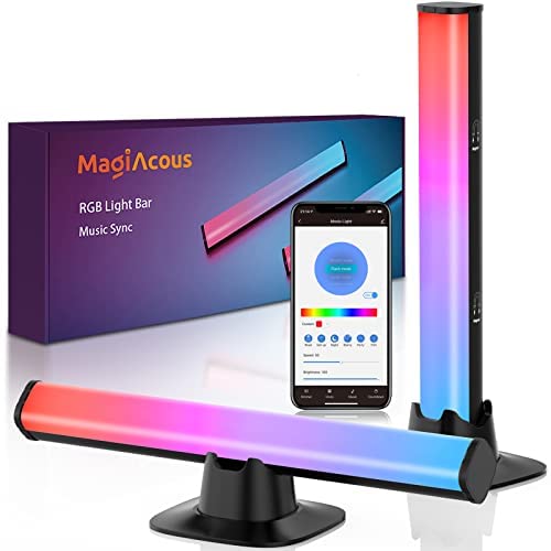 Magiacous Smart Light Bars RGB Flow Gaming Light Bar with 19 Scene and Music Modes, Smart Bluetooth App Remote Control TV Backlight, Mood Lighting for Gaming Setup, Entertainment, PC, Room Decoration